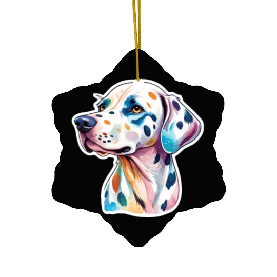 Dalmatian Dog Watercolor Ceramic Ornaments