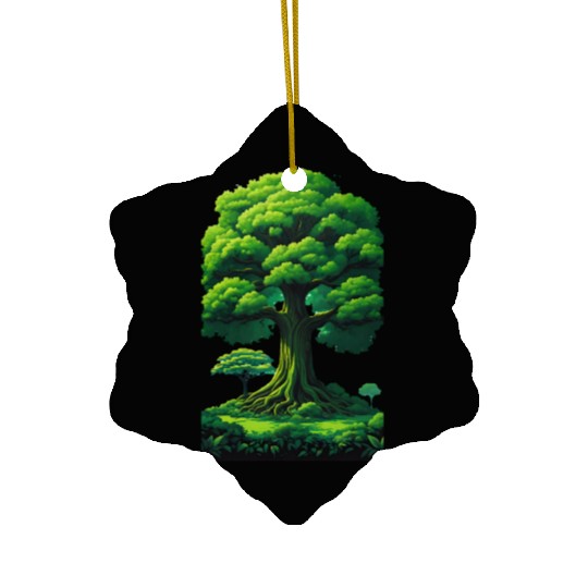 Enchanted Forest Motif - Whimsical Nature-Inspired Ceramic Ornaments