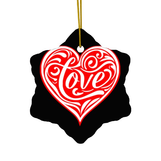 Tribal Love Heart LIKE US ON FACEBOOK # Ceramic Ornaments