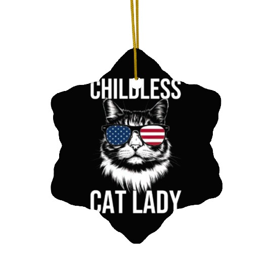 Childless Cat Lady Ceramic Ornaments
