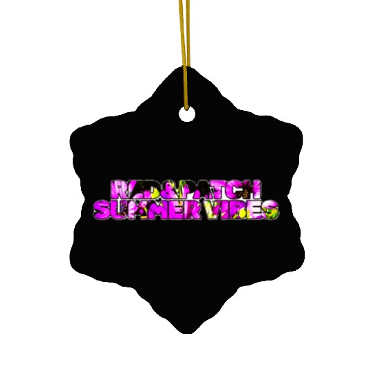 Red and Patch Summer Vibes Ceramic Ornaments