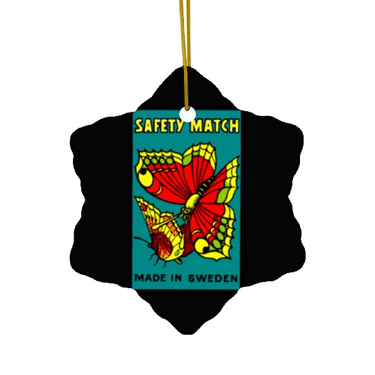 Swedish Safety Matches Butterflies Ceramic Ornaments