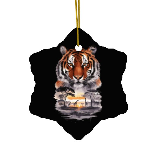 Tiger Paradise Jungle for a Tiger lovers Ceramic Ornaments