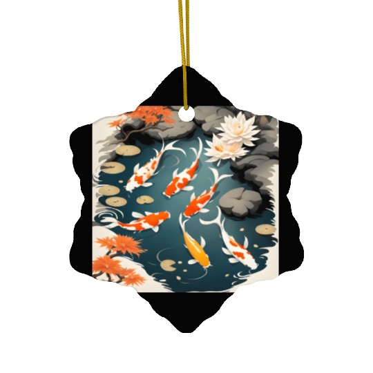 Koi Pond 2 Ceramic Ornaments