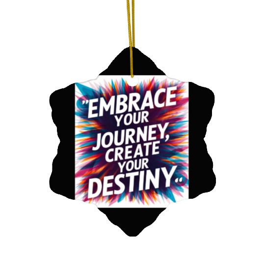 Embrace Your Journey, Create Your Destiny Ceramic Ornaments