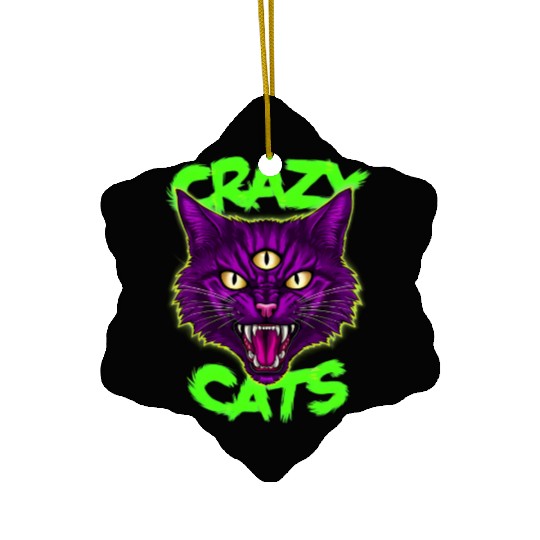 CRAZY CAT Ceramic Ornaments