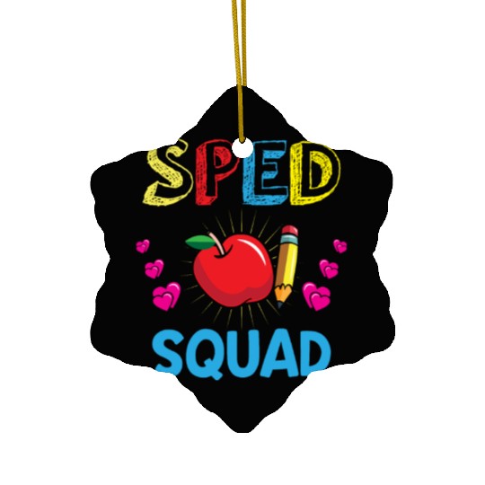Sped Teacher special education teacher quad Ceramic Ornaments