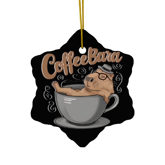 Coffeebara Capybara Coffedrinker Ceramic Ornaments