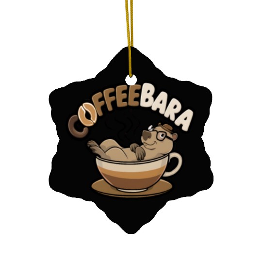 Coffeebara Capybara Coffedrinker Ceramic Ornaments