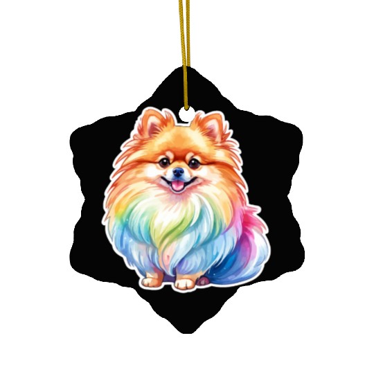 Pomeranian Watercolor Ceramic Ornaments
