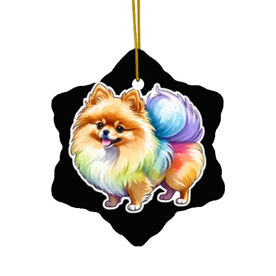 Pomeranian Watercolor Ceramic Ornaments