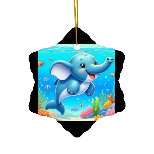The elephant-dolphin Ceramic Ornaments