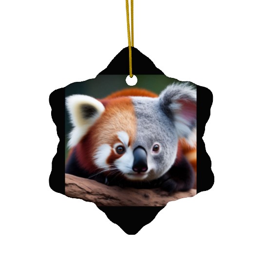 The red panda-koala Ceramic Ornaments