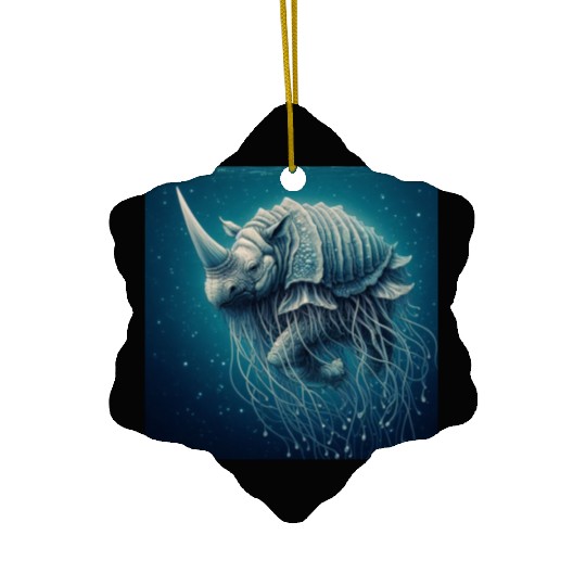 The jellyfish-rhino Ceramic Ornaments