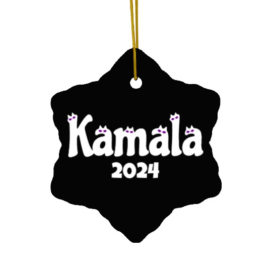 Kamala Cat 2024 Election Support Ceramic Ornaments