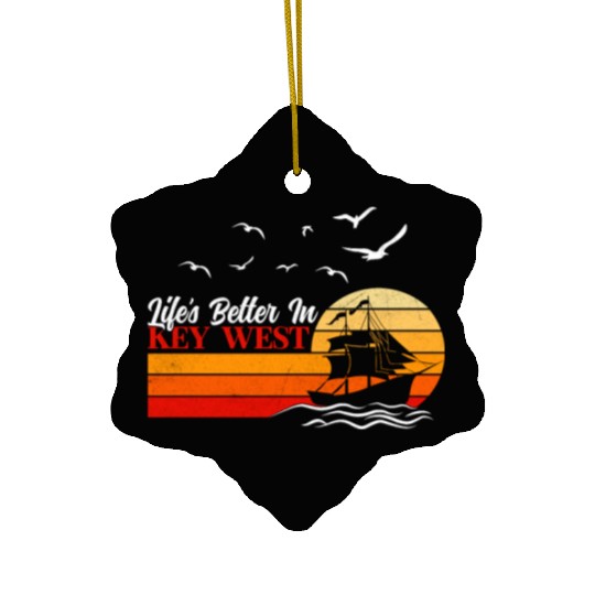 KEY-WEST FLORDIA Sailing West Keys Sailing Outfit Ceramic Ornaments