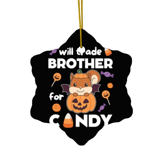 Squirrel Halloween Trade Brother For Candy Ceramic Ornaments