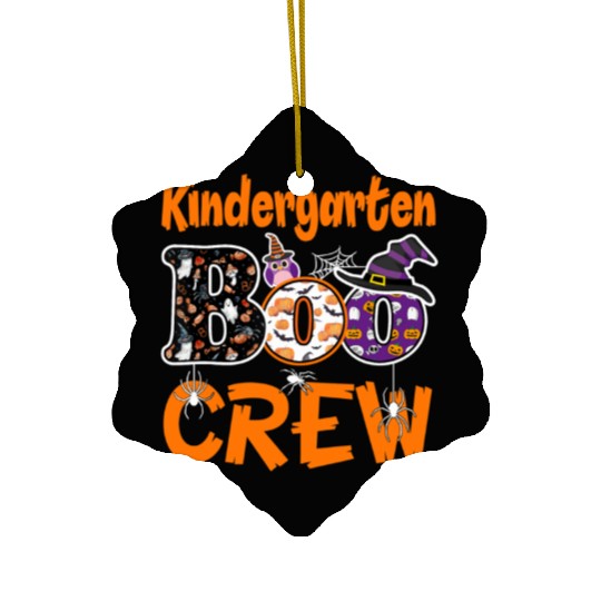 Kindergarten Boo Crew Teacher Student Halloween Ceramic Ornaments