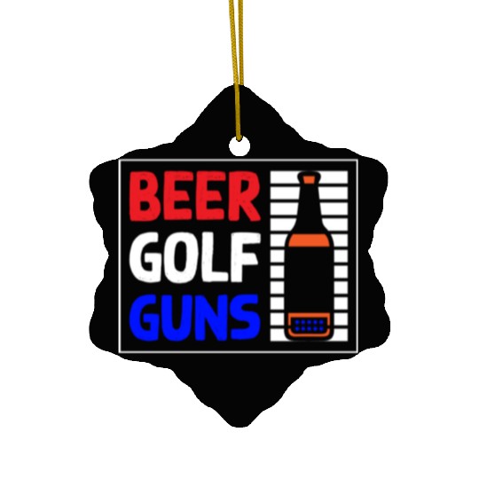 Beer Golf Guns Ceramic Ornaments
