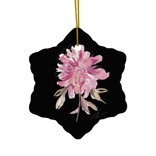 Peony loose watercolor hand-painted Ceramic Ornaments