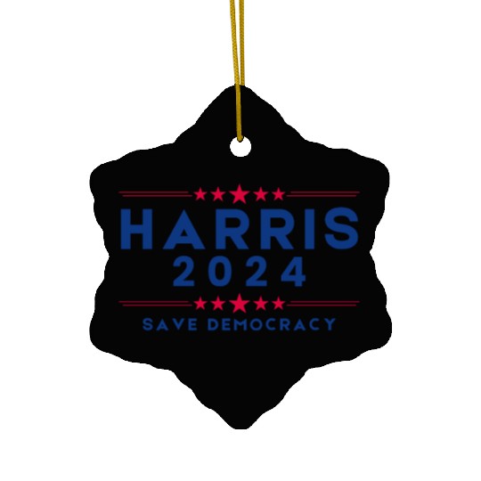 Harris For President 2024 Save democracy Ceramic Ornaments