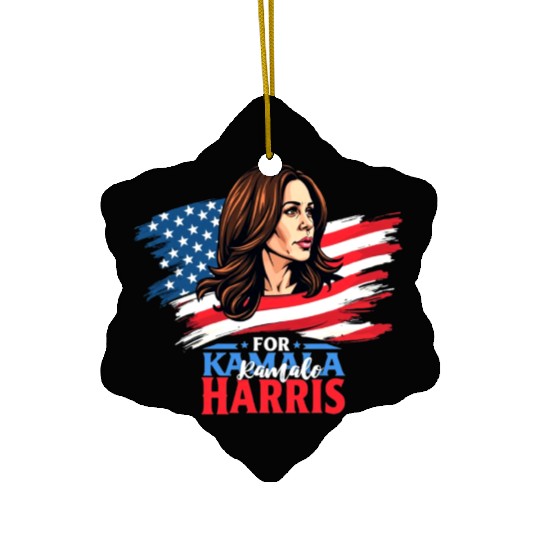 Presidential Election HARRIS WALZ 2024 Ceramic Ornaments