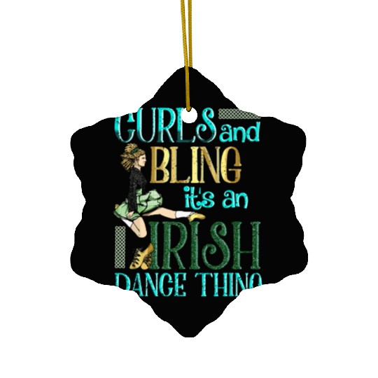Curls And Bling Irish Dance Thing Dancer Girls Ceramic Ornaments