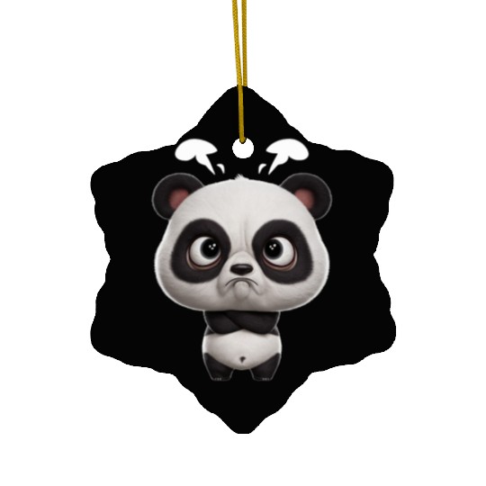 Cute Panda - Kawaii Angry Ceramic Ornaments