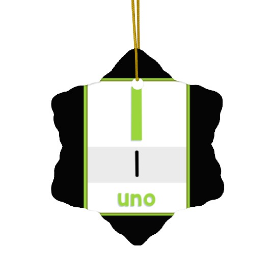 Spanish numbers Uno Ceramic Ornaments