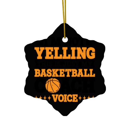 This Is Just My Basketball Coach Voice 3 Ceramic Ornaments