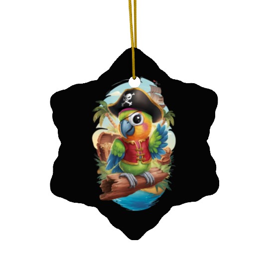 Pirate Parrot Adventure Ceramic Ornaments