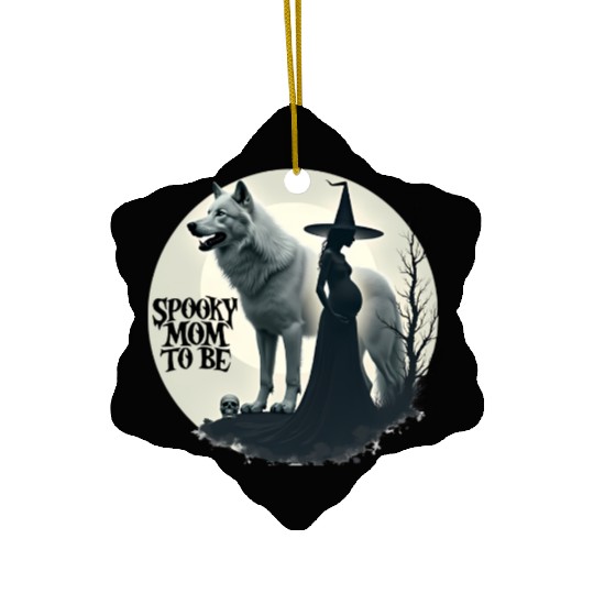 Spooky Mom To Be Baby Announcement Ceramic Ornaments