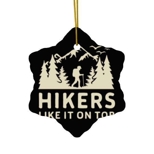 Hikers Hiking Mountains Forests Nature Ceramic Ornaments