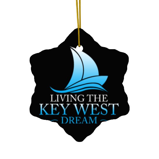 Florida Keys LIVING THE KEY-WEST DREAM Sailor Ceramic Ornaments