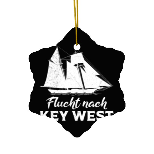 Florida ESCAPE TO KEY-WEST Sailing Florida Ceramic Ornaments