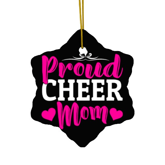 Proud Cheer Mom Cheerleading Mommy Mother's Day Ceramic Ornaments
