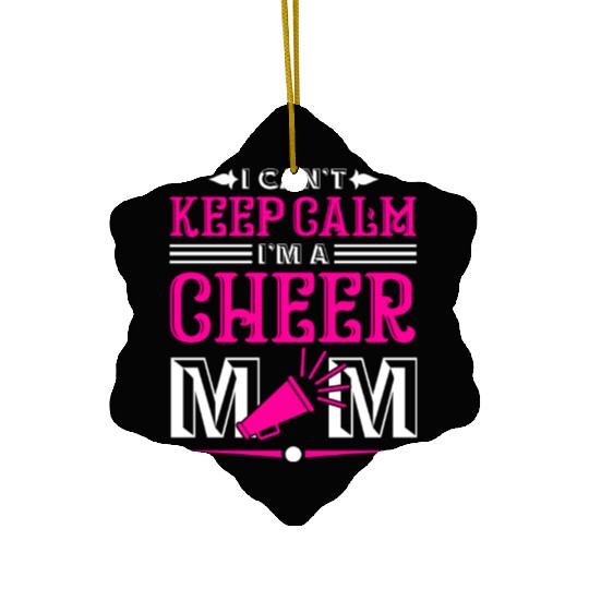 Keep Calm Cheer Mom Cheerleading Mother's Day Ceramic Ornaments