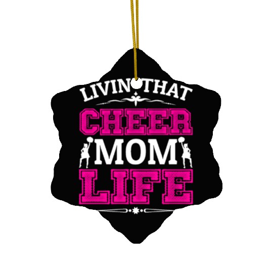 Living Cheer Mom Life Cheerleading Mother's Day Ceramic Ornaments
