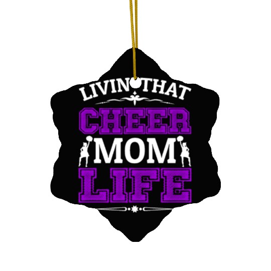 Living Cheer Mom Life Cheerleading Mother's Day Ceramic Ornaments