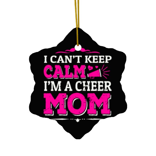 Keep Calm Cheer Mom Cheerleading Mother's Day Ceramic Ornaments