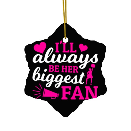 Always Her Fan Cheer Mom Cheerleading Mother's Day Ceramic Ornaments