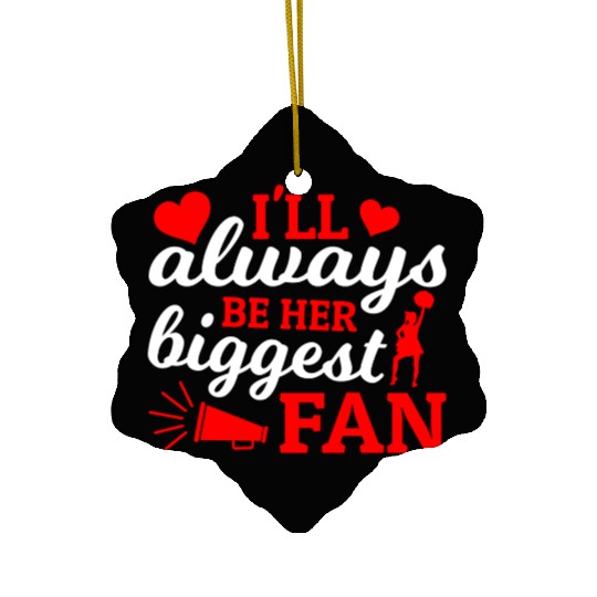 Always Her Fan Cheer Mom Cheerleading Mother's Day Ceramic Ornaments