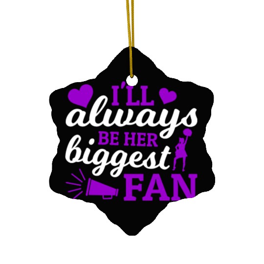 Always Her Fan Cheer Mom Cheerleading Mother's Day Ceramic Ornaments