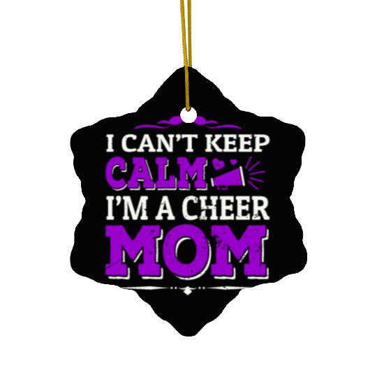 Keep Calm Cheer Mom Cheerleading Mother's Day Ceramic Ornaments