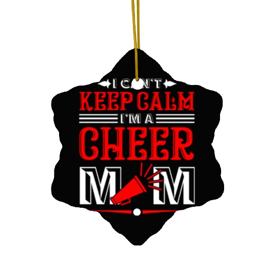 Keep Calm Cheer Mom Cheerleading Mother's Day Ceramic Ornaments