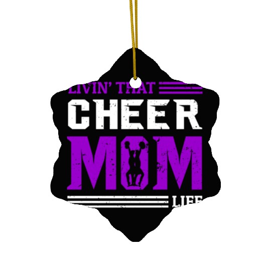 Living Cheer Mom Life Cheerleading Mother's Day Ceramic Ornaments