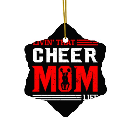 Living Cheer Mom Life Cheerleading Mother's Day Ceramic Ornaments