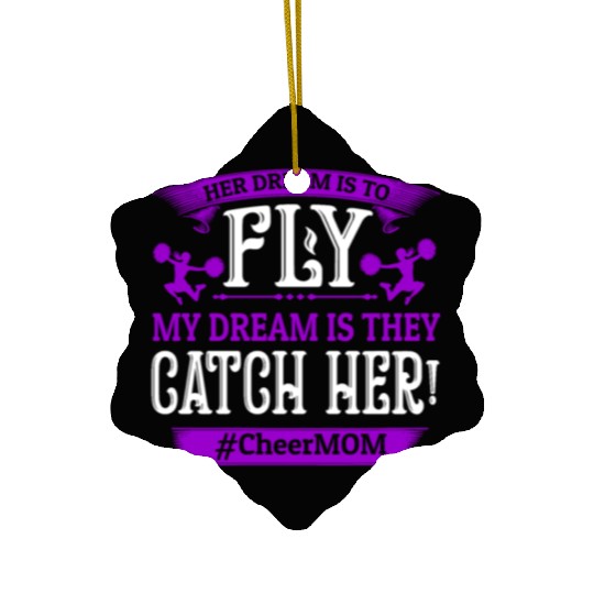 Dream Cheer Mom Cheerleading Mommy Mother's Day Ceramic Ornaments