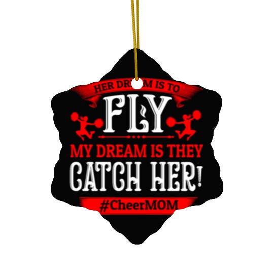 Dream Cheer Mom Cheerleading Mommy Mother's Day Ceramic Ornaments