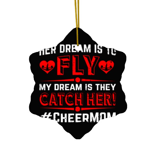 Dream Cheer Mom Cheerleading Mommy Mother's Day Ceramic Ornaments